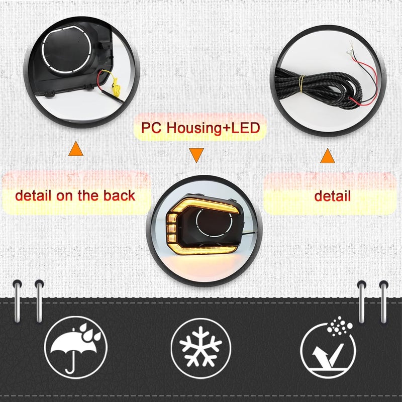BINQIGOO LED Front Bumper Fog Light Daytime Running Lamp White/Amber Dynamic Sequential Turn Signal Light DRL For 2016-2023 Toyota Tacoma Accessories - Image 3